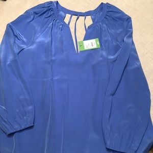 NWT Lilly Pulitzer Leslie Silk blouse Beckon Blue.